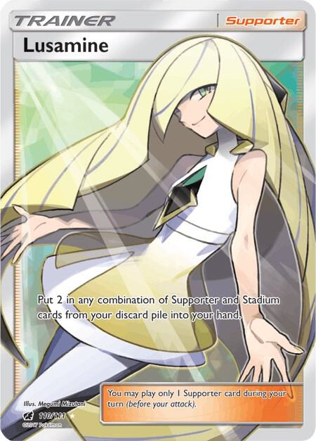 Lusamine (Full Art) 110/111 card from SM - Crimson Invasion