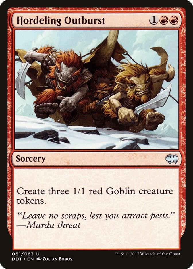 Hordeling Outburst 51 card from Duel Decks: Merfolk vs. Goblins