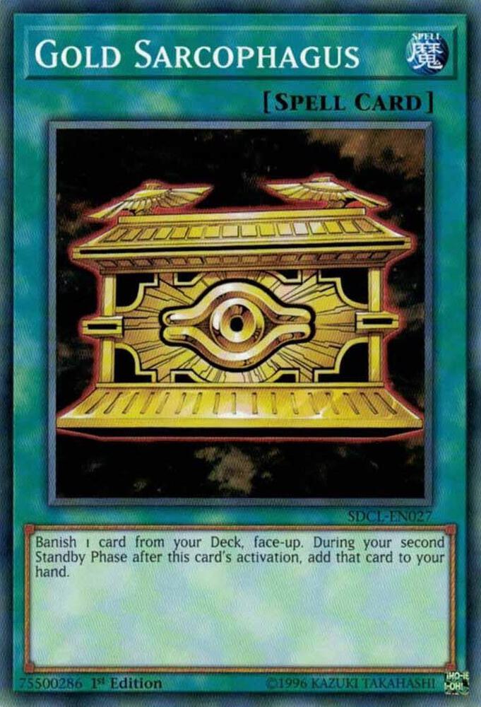 Gold Sarcophagus SDCL-EN027 card from Structure Deck: Cyberse Link