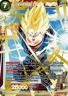 Repeated Force Vegito (SPR) BT2-012 card from Union Force