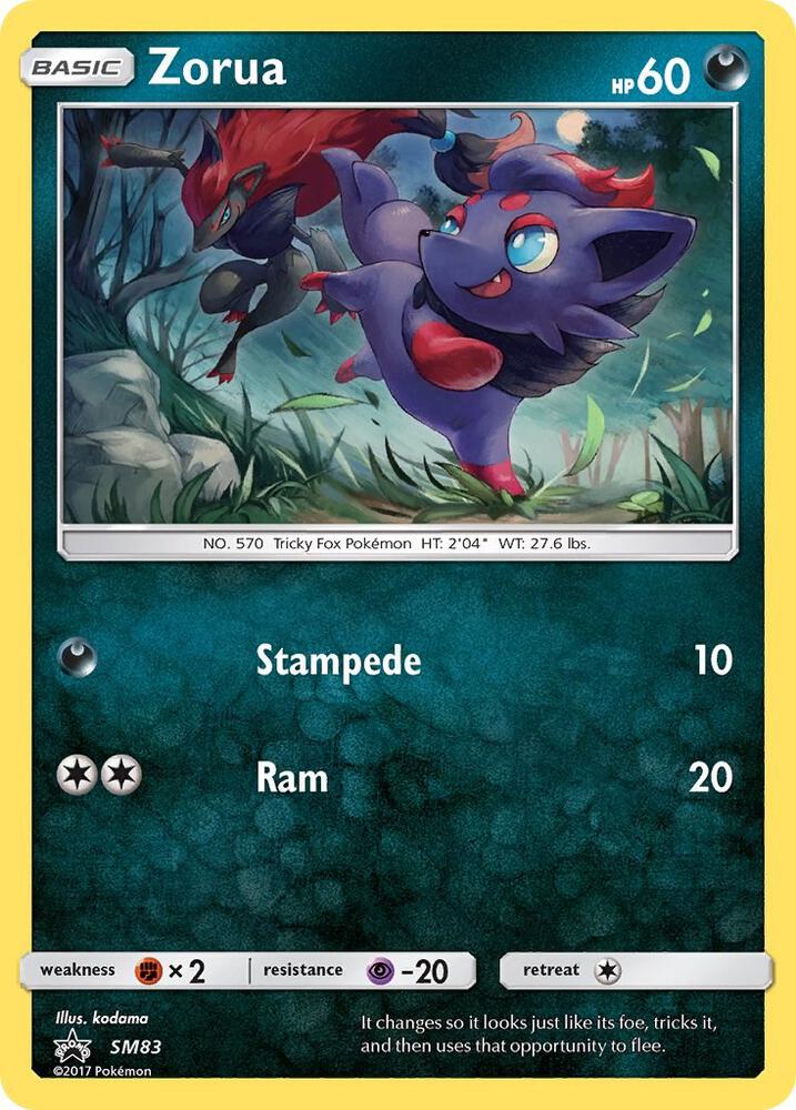 Zorua SM83 card from SM Promos