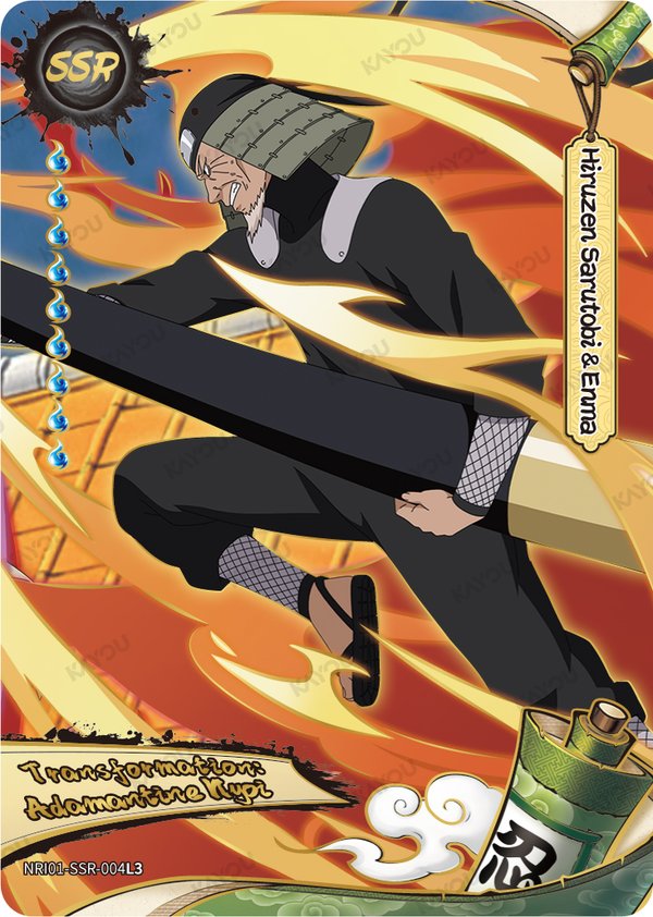 Hiruzen Sarutobi &Enma NRI01-SSR-004L3 card from Earth Scroll Series 1