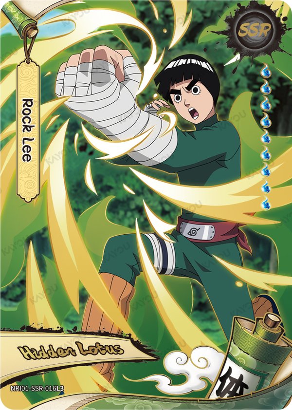 Rock Lee NRI01-SSR-016L3 card from Earth Scroll Series 1