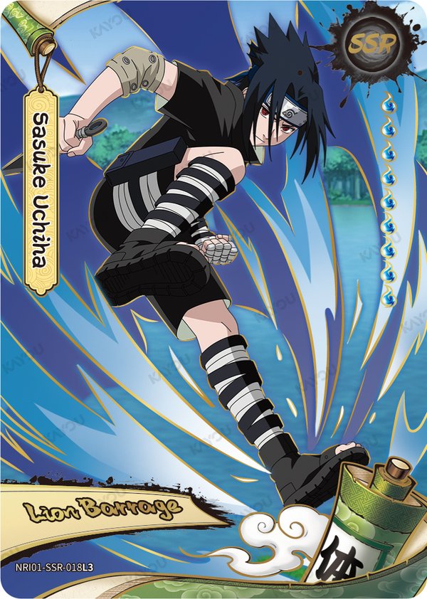 Sasuke Uchiha NRI01-SSR-018L3 card from Earth Scroll Series 1