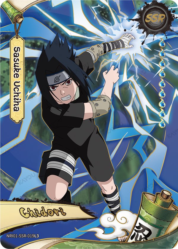 Sasuke Uchiha NRI01-SSR-019L3 card from Earth Scroll Series 1