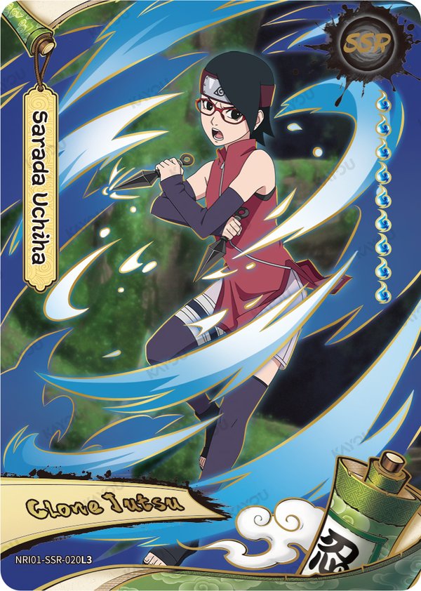 Sarada Uchiha NRI01-SSR-020L3 card from Earth Scroll Series 1