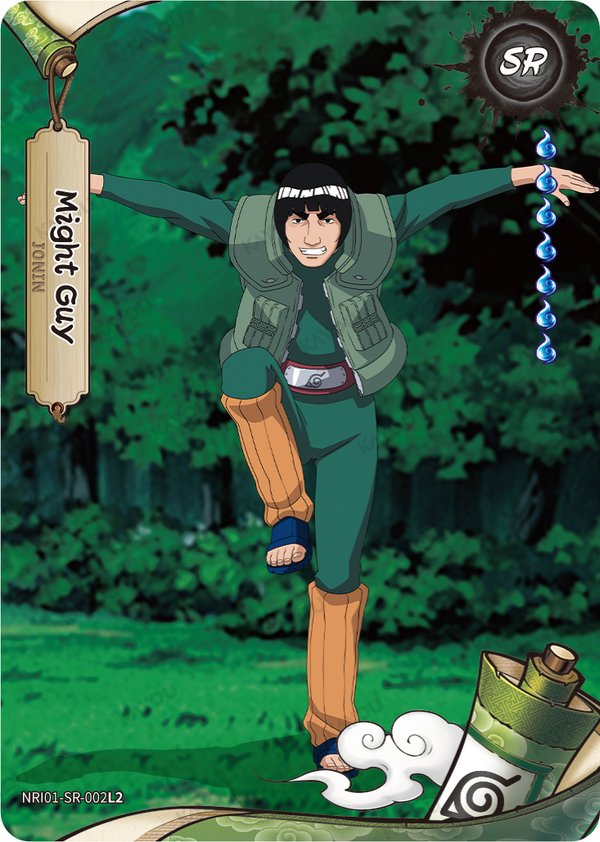 Might Guy NRI01-SR-002L2 card from Earth Scroll Series 1