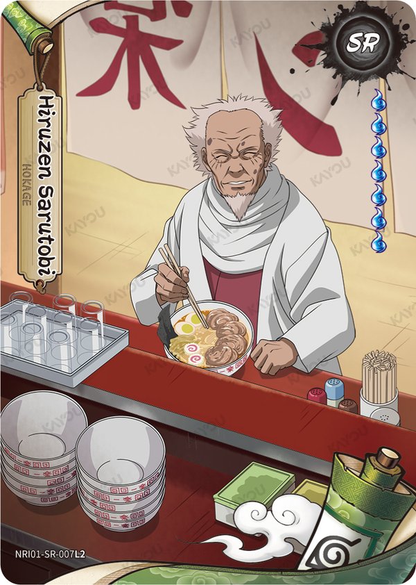 Hiruzen Sarutobi NRI01-SR-007L2 card from Earth Scroll Series 1
