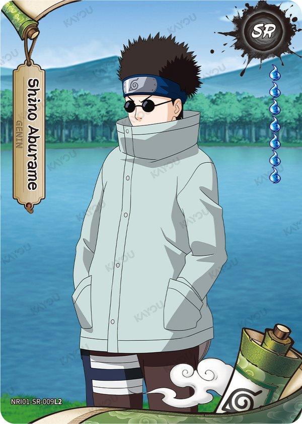 Shino Aburame NRI01-SR-009L2 card from Earth Scroll Series 1