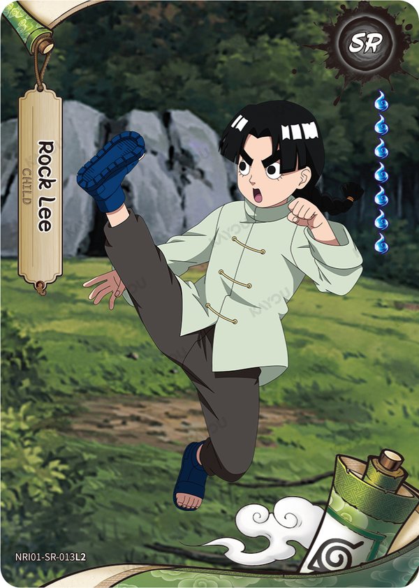 Rock Lee NRI01-SR-013L2 card from Earth Scroll Series 1