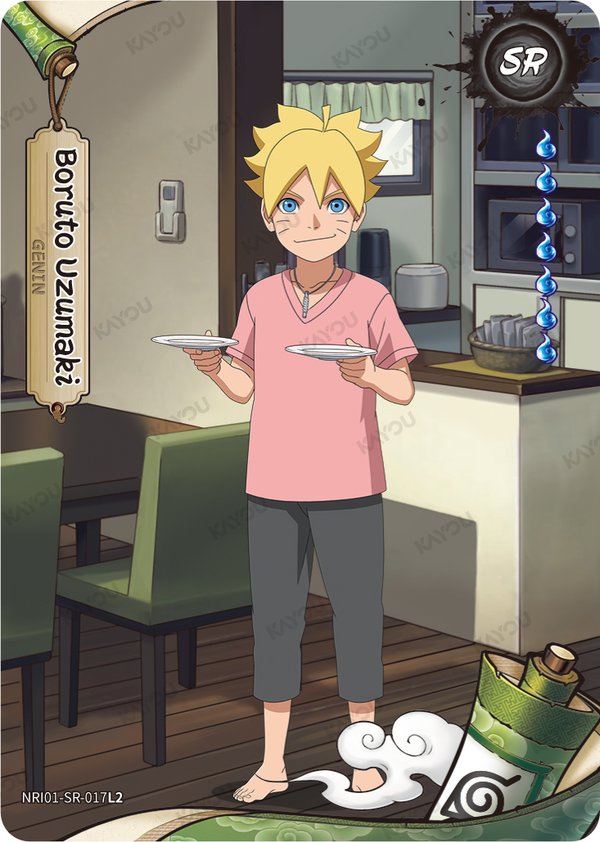 Boruto Uzumaki NRI01-SR-017L2 card from Earth Scroll Series 1