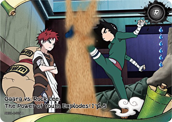 Gaara vs. Rock Lee: The Power of Youth Explodes! 1/5 NRI01-R-005L1 card from Earth Scroll Series 1