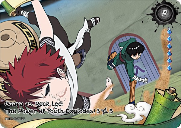 Gaara vs. Rock Lee: The Power of Youth Explodes! 3/5 NRI01-R-007L1 card from Earth Scroll Series 1