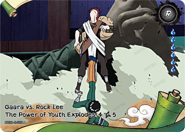 Gaara vs. Rock Lee: The Power of Youth Explodes! 4/5 NRI01-R-008L1 card from Earth Scroll Series 1