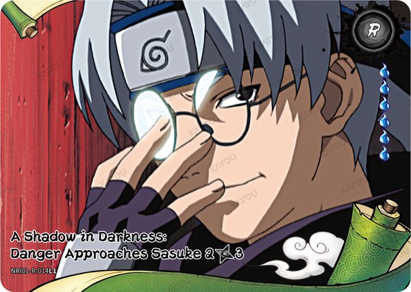 A Shadow in Darkness: Danger Approaches Sasuke 2/3 NRI01-R-014L1 card from Earth Scroll Series 1