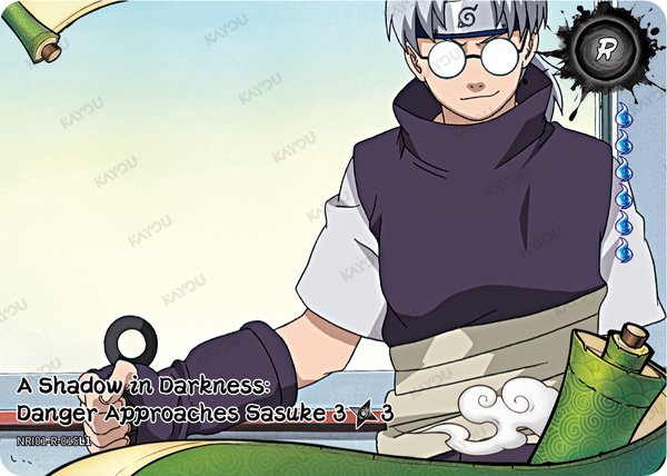 A Shadow in Darkness: Danger Approaches Sasuke 3/3 NRI01-R-015L1 card from Earth Scroll Series 1
