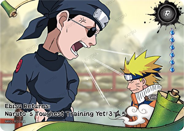 Ebisu Returns: Naruto's Toughest Training Yet!！ 3/5 NRI01-R-018L1 card from Earth Scroll Series 1