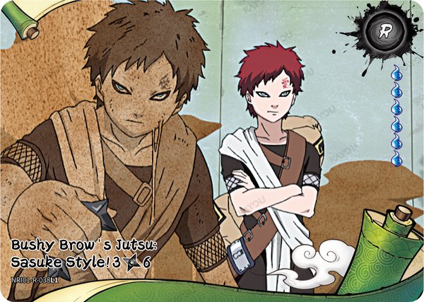 Bushy Brow's Jutsu: Sasuke Style! 3/6 NRI01-R-038L1 card from Earth Scroll Series 1