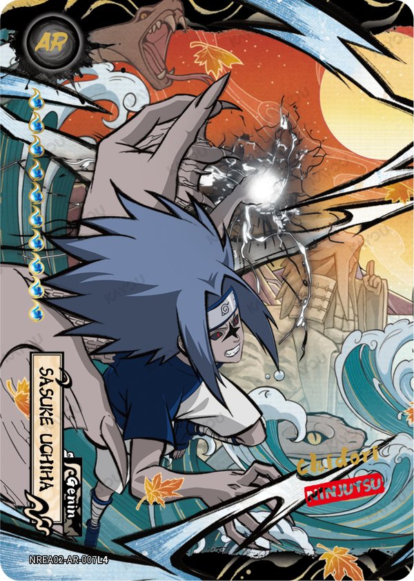 Sasuke Uchiha NREA02-AR-007L4 card from Earth Scroll Series 2