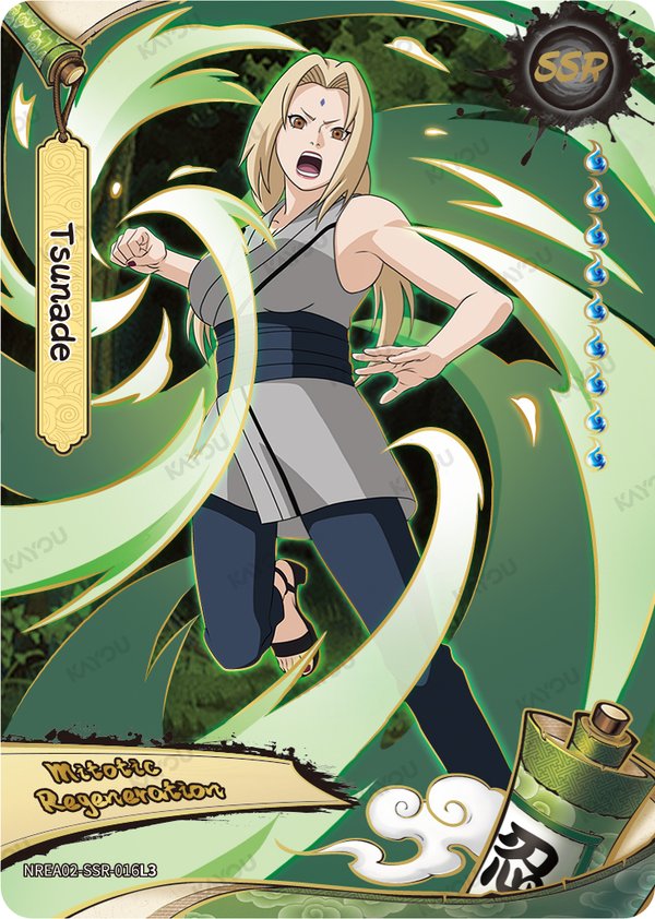 Tsunade NREA02-SSR-016L3 card from Earth Scroll Series 2
