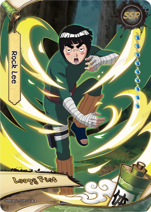 Rock Lee NREA02-SSR-022L3 card from Earth Scroll Series 2