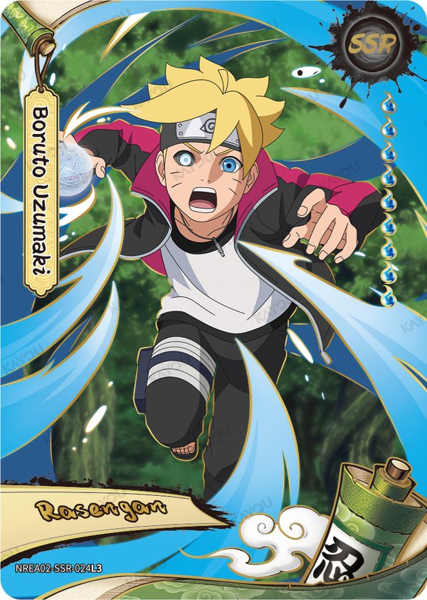 Boruto Uzumaki NREA02-SSR-024L3 card from Earth Scroll Series 2
