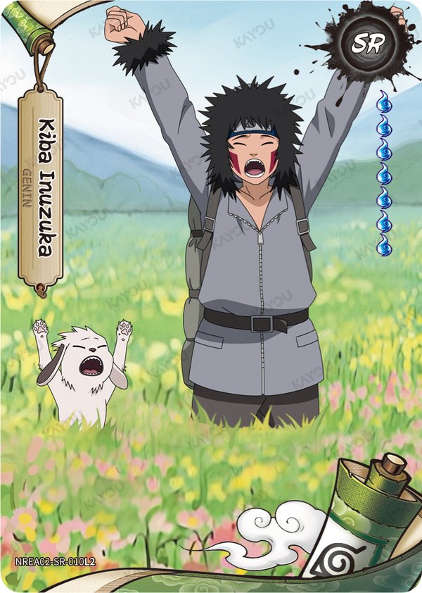 Kiba Inuzuka NREA02-SR-010L2 card from Earth Scroll Series 2