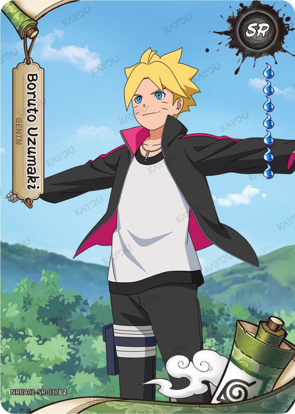 Boruto Uzumaki NREA02-SR-017L2 card from Earth Scroll Series 2