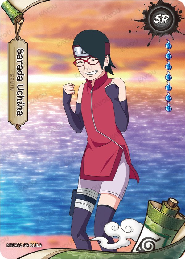 Sarada Uchiha NREA02-SR-018L2 card from Earth Scroll Series 2