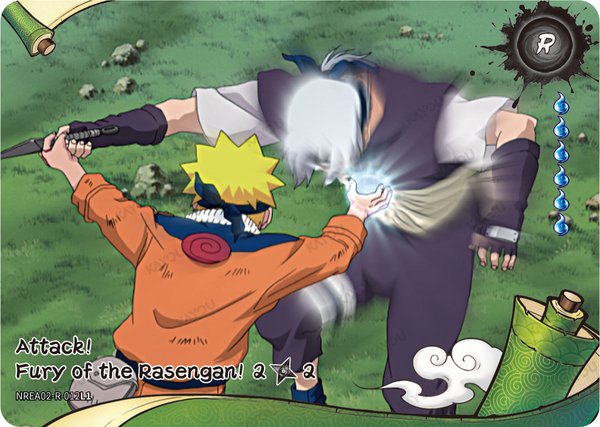 Attack! Fury of the Rasengan! 2/2 NREA02-R-012L1 card from Earth Scroll Series 2