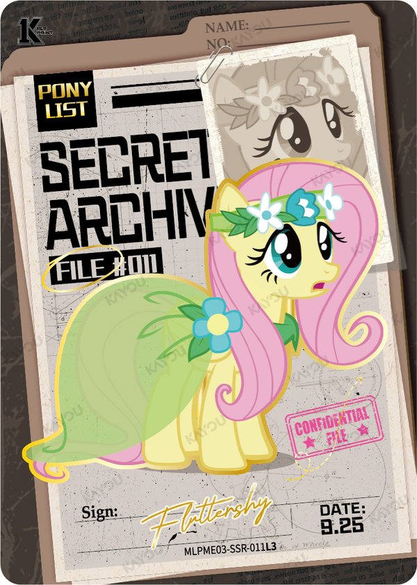 Fluttershy MLPME03-SSR-011L3 card from Moon Edition Series 3