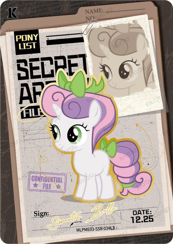 Sweetie Belle MLPME03-SSR-34L3 card from Moon Edition Series 3