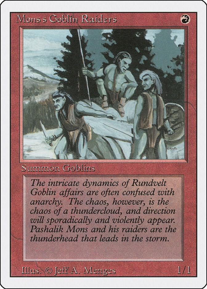 Mons's Goblin Raiders card from Revised Edition