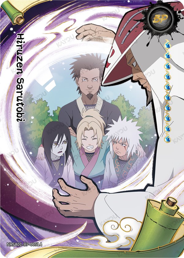 Hiruzen Sarutobi NRSA01-BP-005L4 card from Heaven Scroll Series 1