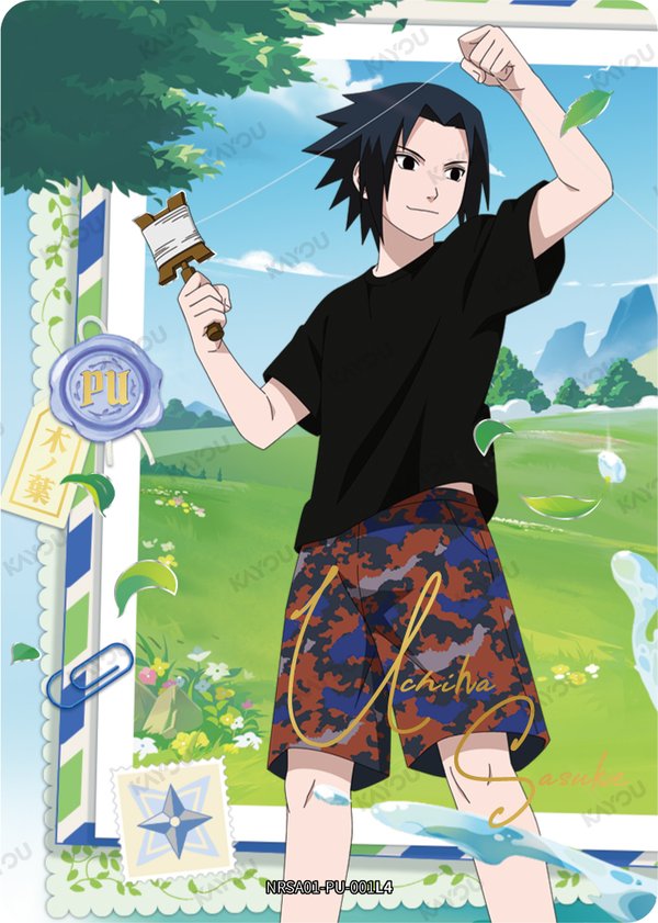Sasuke Uchiha NRSA01-PU-001L4 card from Heaven Scroll Series 1