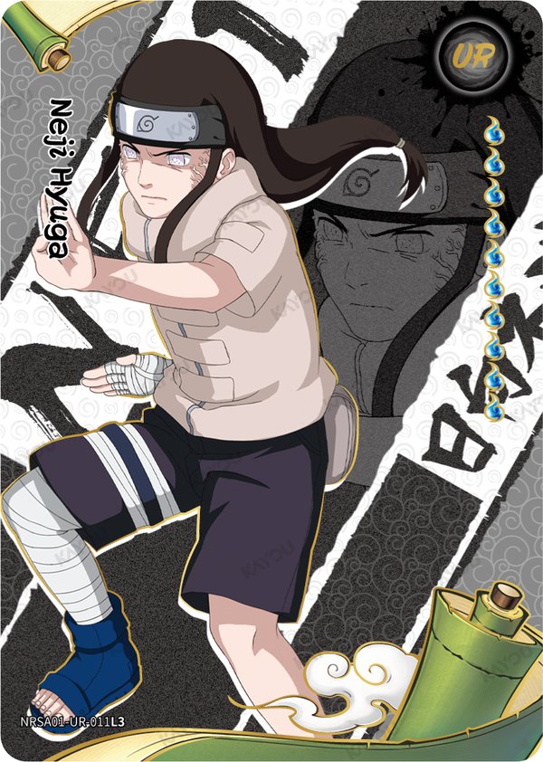 Neji Hyūga NRSA-01-UR-011L3 card from Heaven Scroll Series 1