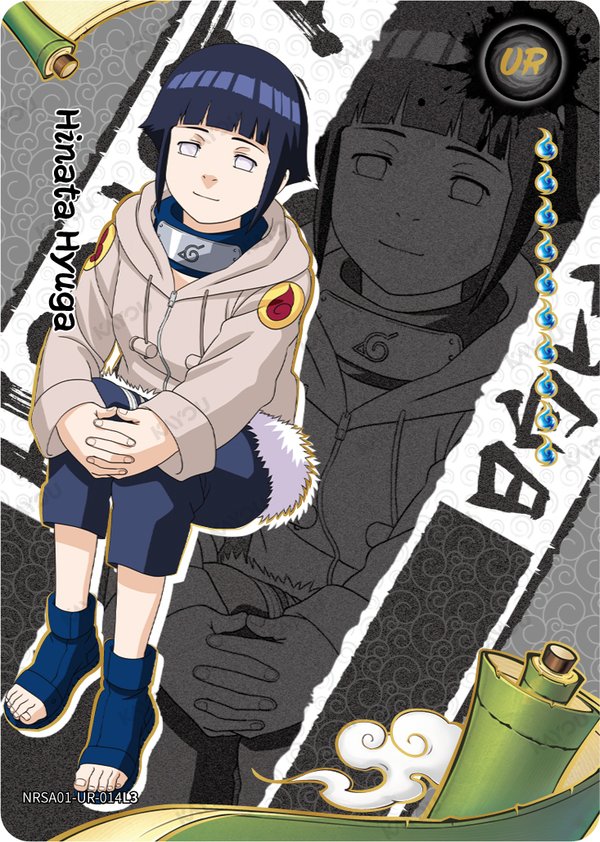 Hinata Hyūga NRSA-01-UR-014L3 card from Heaven Scroll Series 1