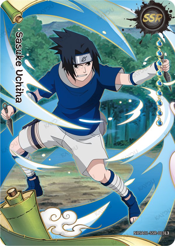 Sasuke Uchiha NRSA01-SSR-003L3 card from Heaven Scroll Series 1