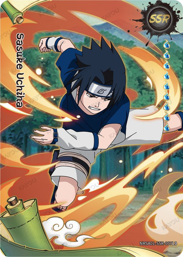 Sasuke Uchiha NRSA01-SSR-007L3 card from Heaven Scroll Series 1