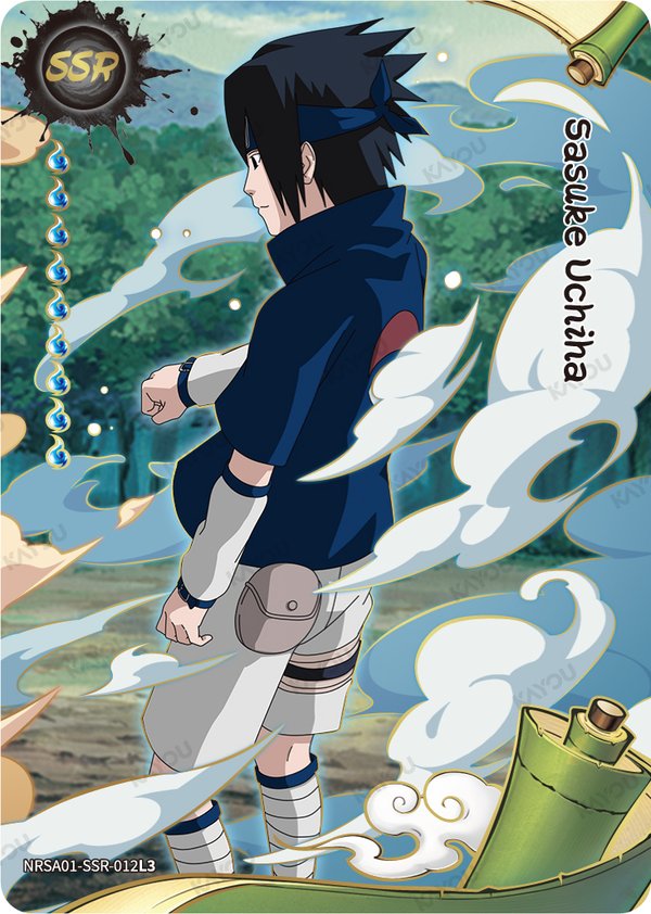 Sasuke Uchiha NRSA01-SSR-012L3 card from Heaven Scroll Series 1