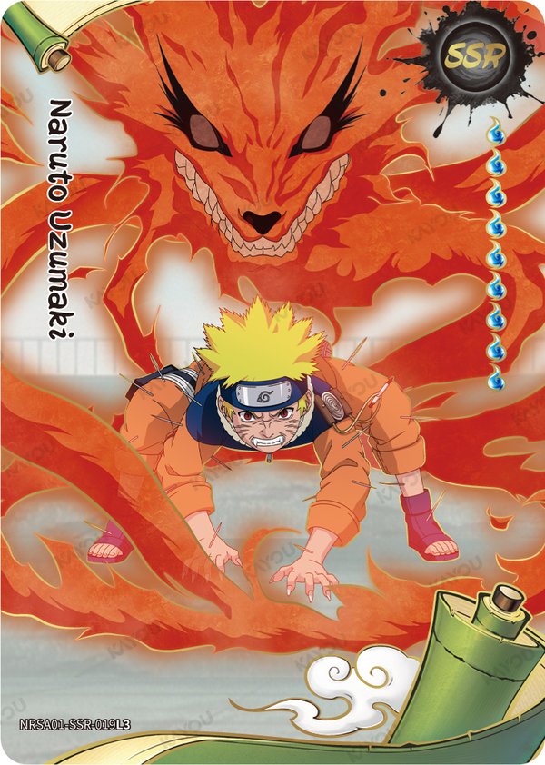 Naruto Uzumaki NRSA01-SSR-019L3 card from Heaven Scroll Series 1