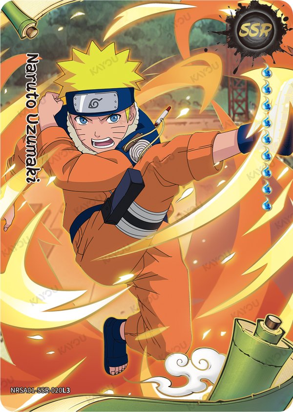 Naruto Uzumaki NRSA01-SSR-020L3 card from Heaven Scroll Series 1
