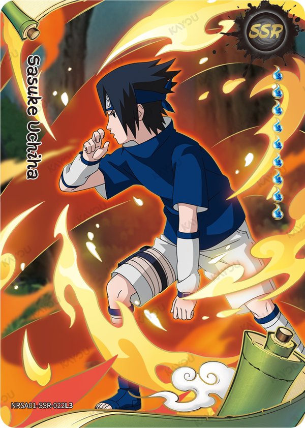 Sasuke Uchiha NRSA01-SSR-022L3 card from Heaven Scroll Series 1