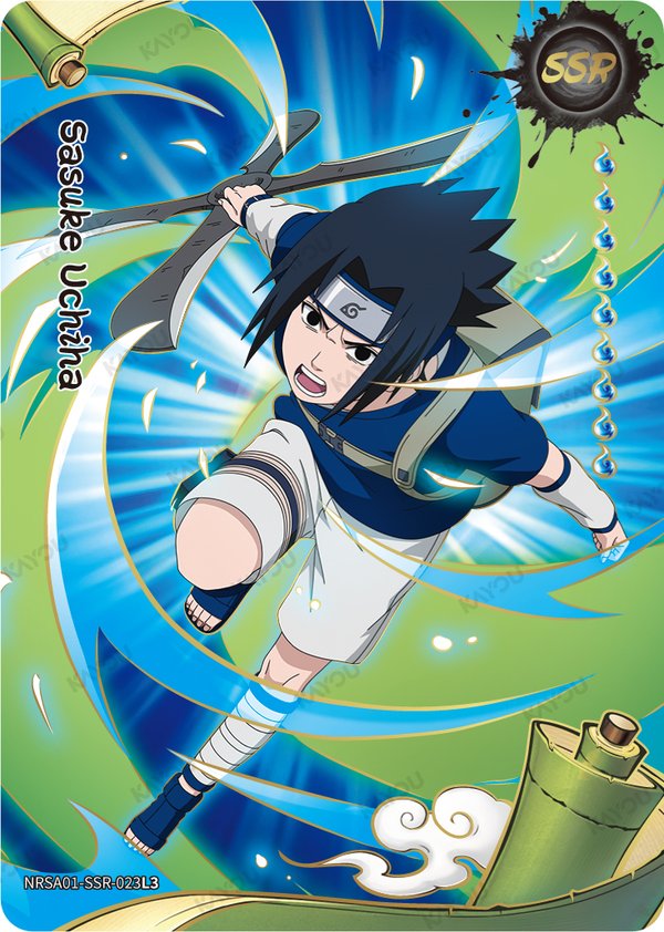 Sasuke Uchiha NRSA01-SSR-023L3 card from Heaven Scroll Series 1