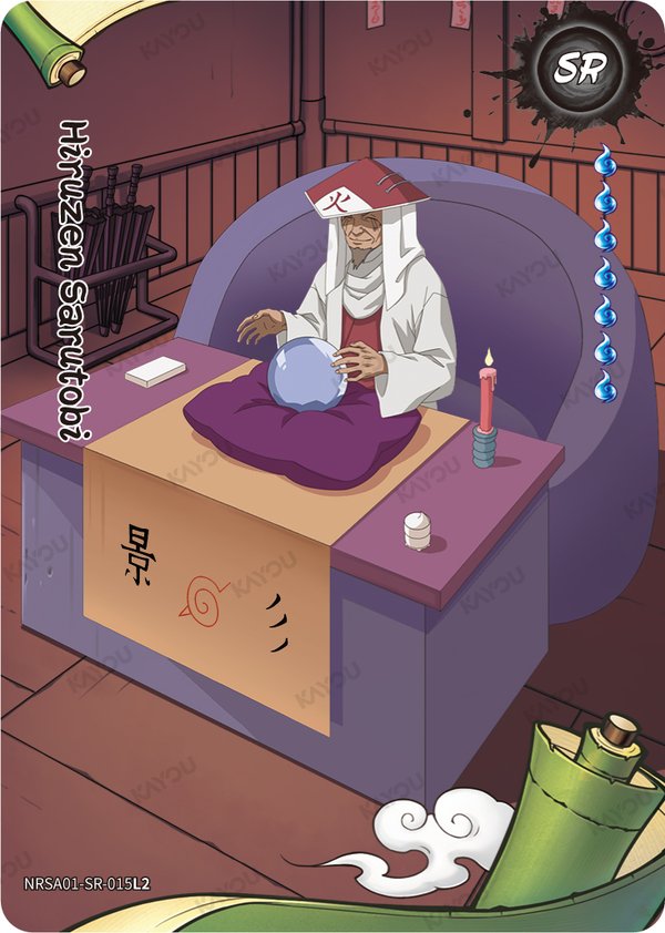 Hiruzen Sarutobi NRSA01-SR-015L2 card from Heaven Scroll Series 1