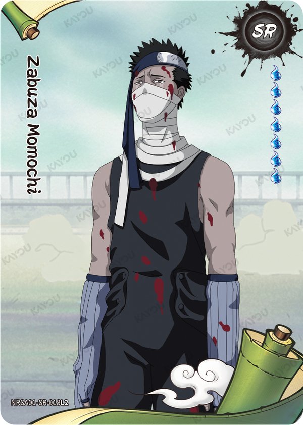 Zabuza Momochi NRSA01-SR-018L2 card from Heaven Scroll Series 1