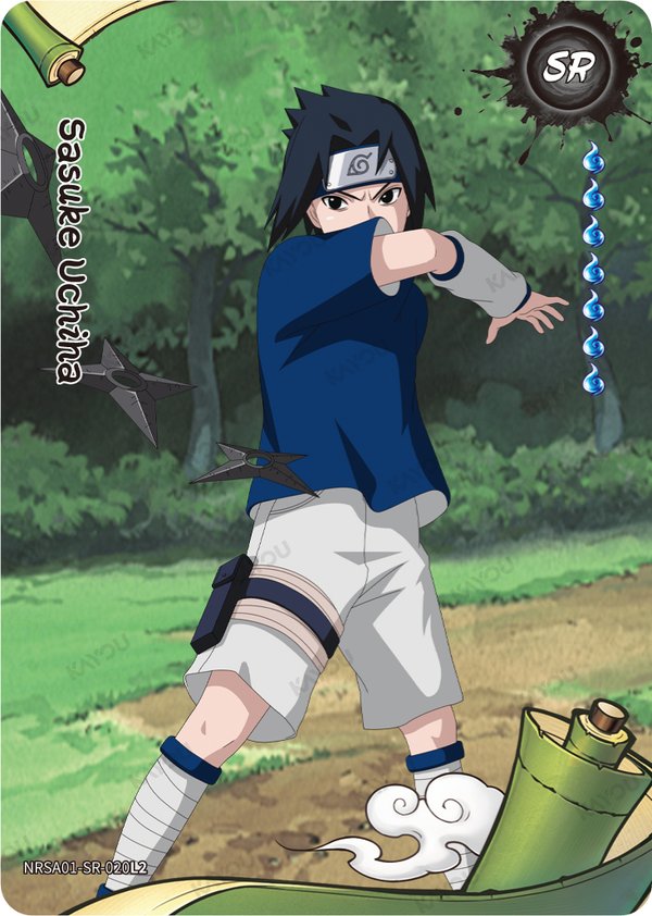 Sasuke Uchiha NRSA01-SR-020L2 card from Heaven Scroll Series 1