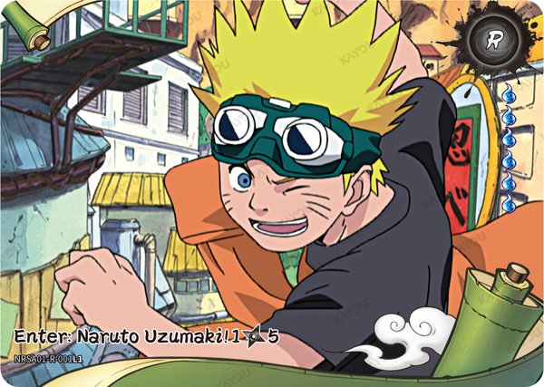 Enter: Naruto Uzumaki! 1/5 NRSA01-R-001L1 card from Heaven Scroll Series 1