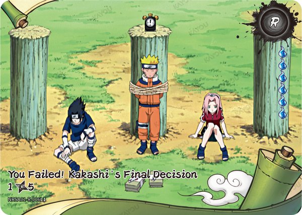 You Failed! Kakashi's Final Decision 1/5 NRSA01-R-006L1 card from Heaven Scroll Series 1