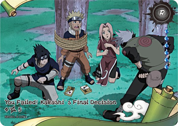 You Failed! Kakashi's Final Decision 4/5 NRSA01-R-009L1 card from Heaven Scroll Series 1